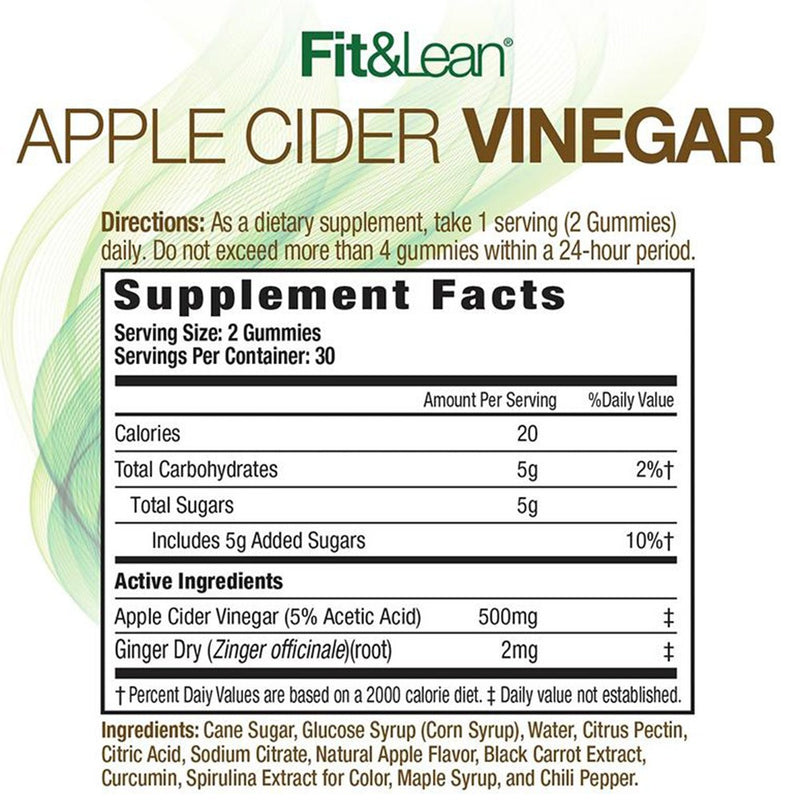 FIT & LEAN APPLE CIDER VINEGAR GUMMIES 60CT