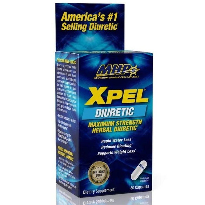 MHP Xpel Diuretic Water Pills, 80 Capsules