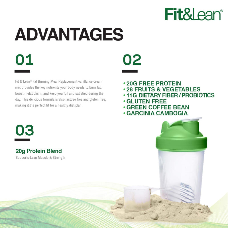 FIT & LEAN PROTEIN FAT BRUNING MEAL REPLACEMENT VANILLA ICE