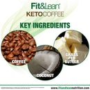Fit & Lean Keto Coffee Premium Gourmet Ketogenic Medium Roast Instant Coffee Blend, Natural Flavors, 7.93 oz