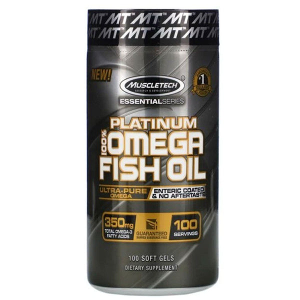 MuscleTech Platinum 100% Omega Fish Oil, 100 Softgels