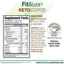 Fit & Lean Keto Coffee Premium Gourmet Ketogenic Medium Roast Instant Coffee Blend, Natural Flavors, 7.93 oz