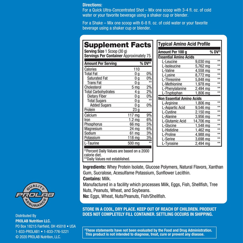 PROLAB: WHEY ISOLATE 5LBS VANILLA ICE CREAM