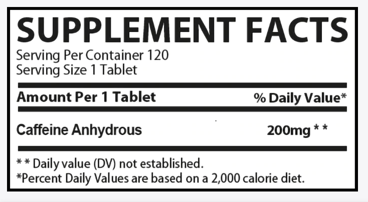 MUSCLE RULZ CAFFEINE 200MG 120 Tablets