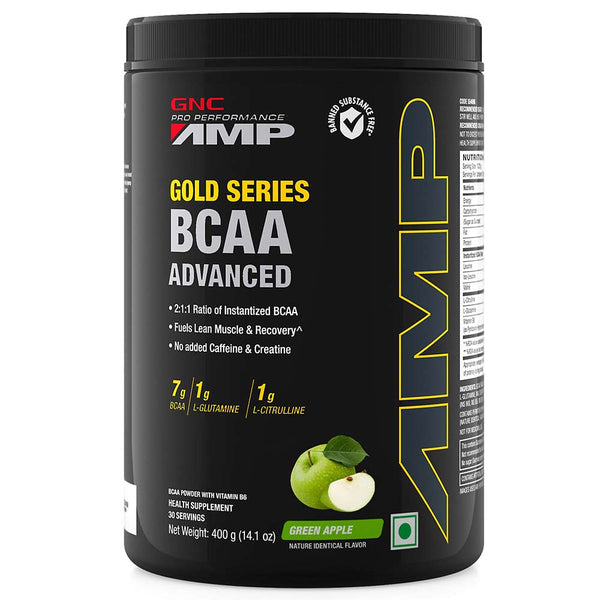 GNC AMP Gold Series BCAA Advanced- Green Apple