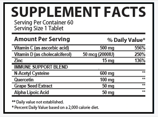 MUSCLE RULZ IMMUNITY MIX 60 Tablets