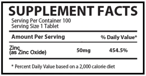 MUSCLE RULZ ZINC 50 MG 100 Tablets